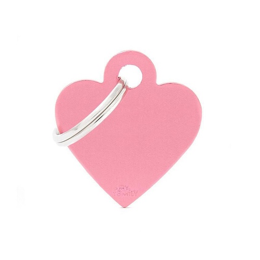 MF TAGS SMALL HEART ALUMINUM PINK